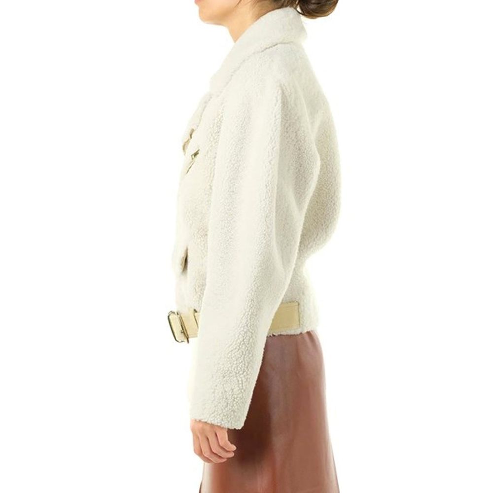 Chloé Beige Polyester Biker Jacket - Artisanal Luxe Couture