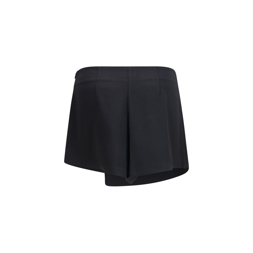 GCDS Black Polyester Mini Shorts - Designer Couture Elegance