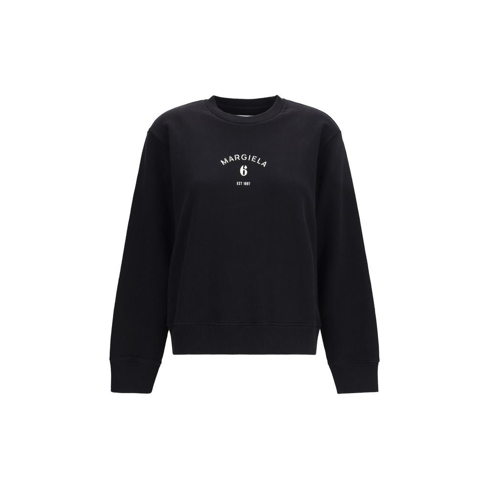 Elevate your wardrobe with the MM6 Black Cotton Sweatshirt, a masterpiece of 100% high-quality cotton, blending contemporary elegance with luxurious comfort.