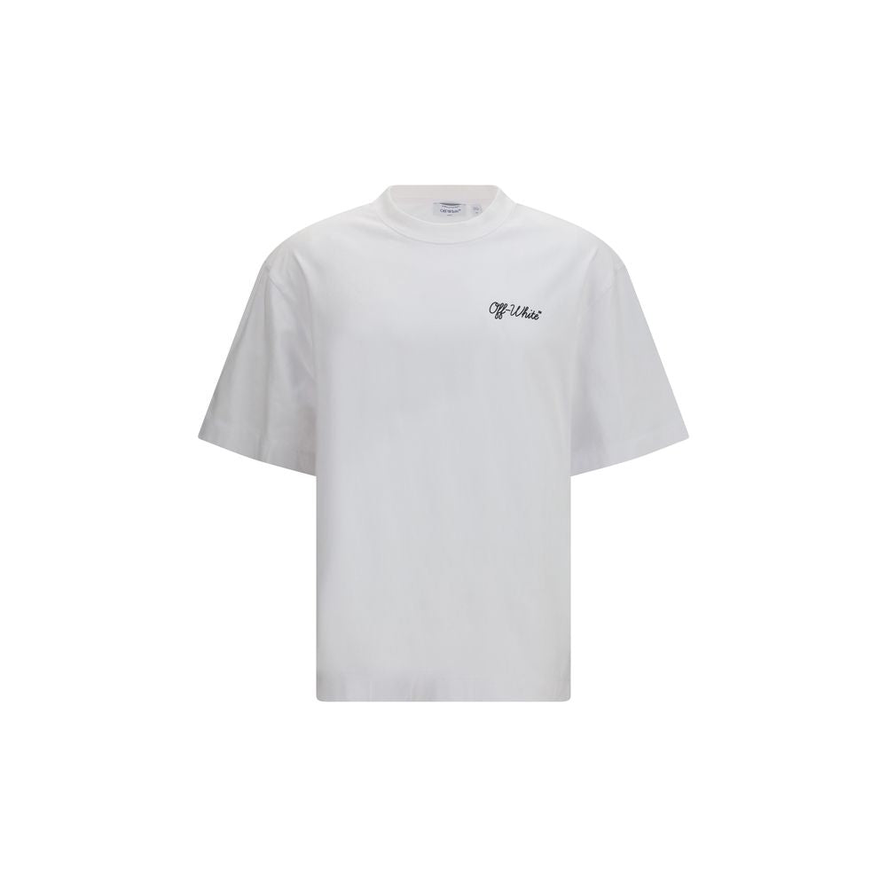 Elevate your wardrobe with the Off-White White Cotton T-Shirt, a masterpiece of contemporary luxury crafted from 100% cotton, perfect for the discerning fashion aficionado.