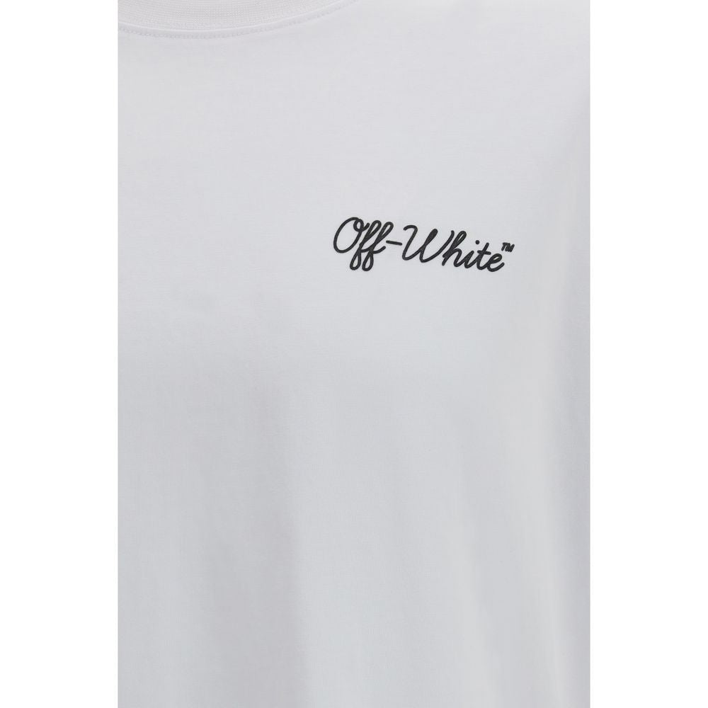 Elevate your wardrobe with the Off-White White Cotton T-Shirt, a masterpiece of contemporary luxury crafted from 100% cotton, embodying urban sophistication and effortless style.