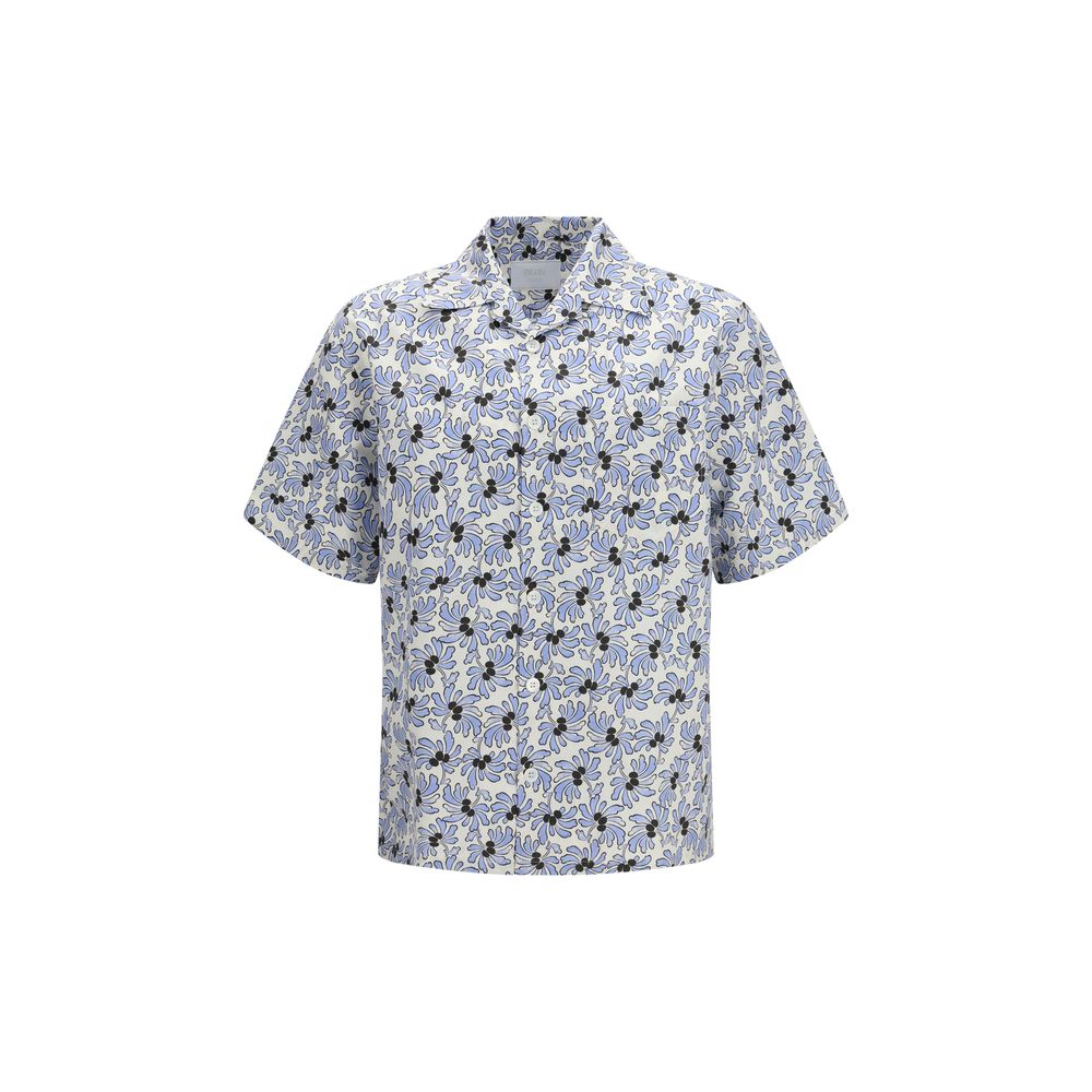 Elevate your summer style with the Prada Multicolor Cotton Pattern Shirt, a luxurious blend of cotton and silk, embodying refined elegance and contemporary flair.
