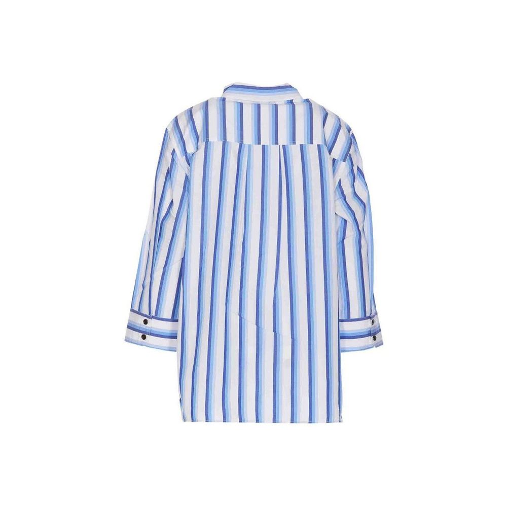Ganni Blue Cotton Pattern Shirt - Effortless Luxury Style
