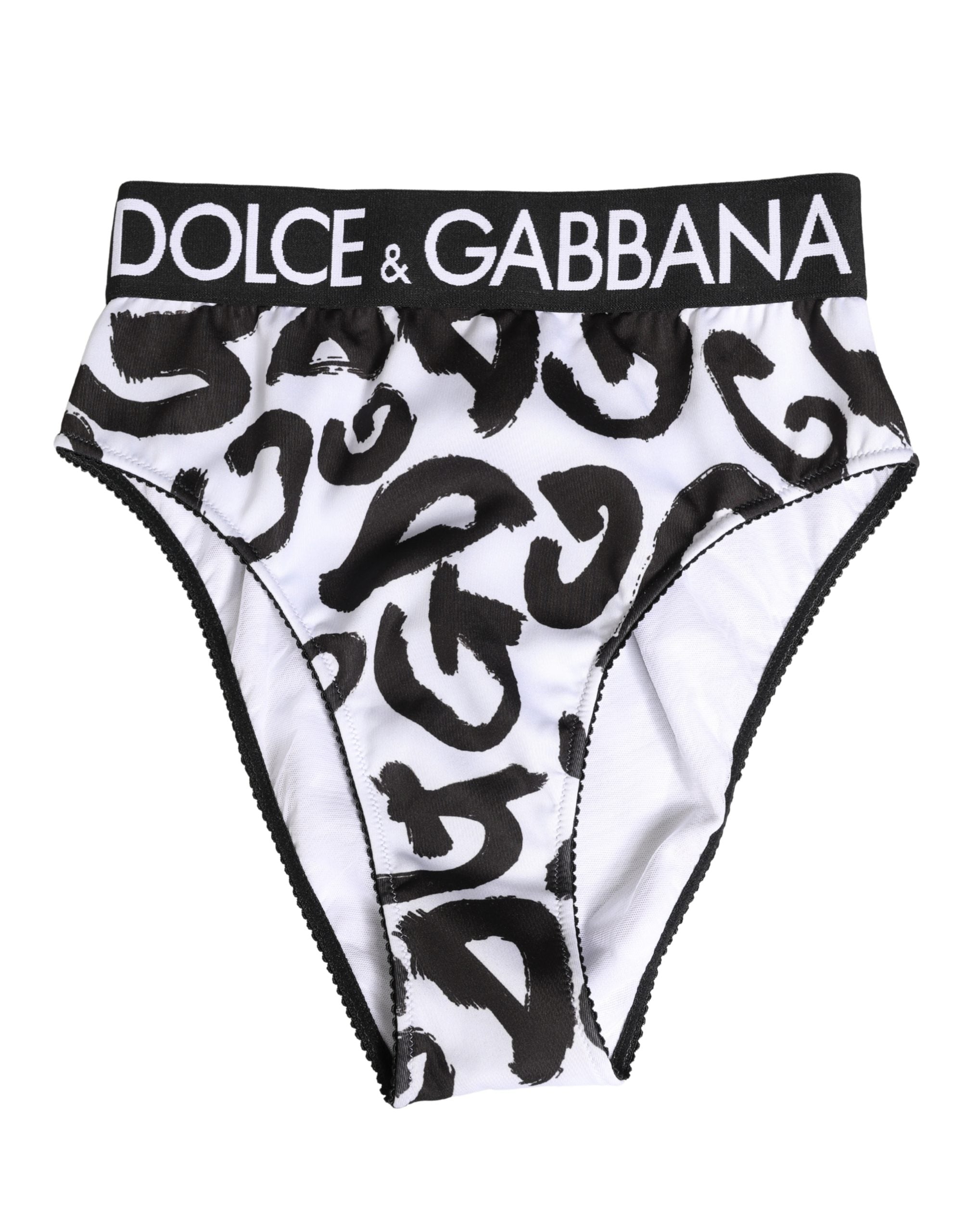 Discover the exquisite Dolce & Gabbana Black White Graphic Logo High Brief Underwear, where Italian craftsmanship meets luxurious comfort, elevating your intimate wardrobe.