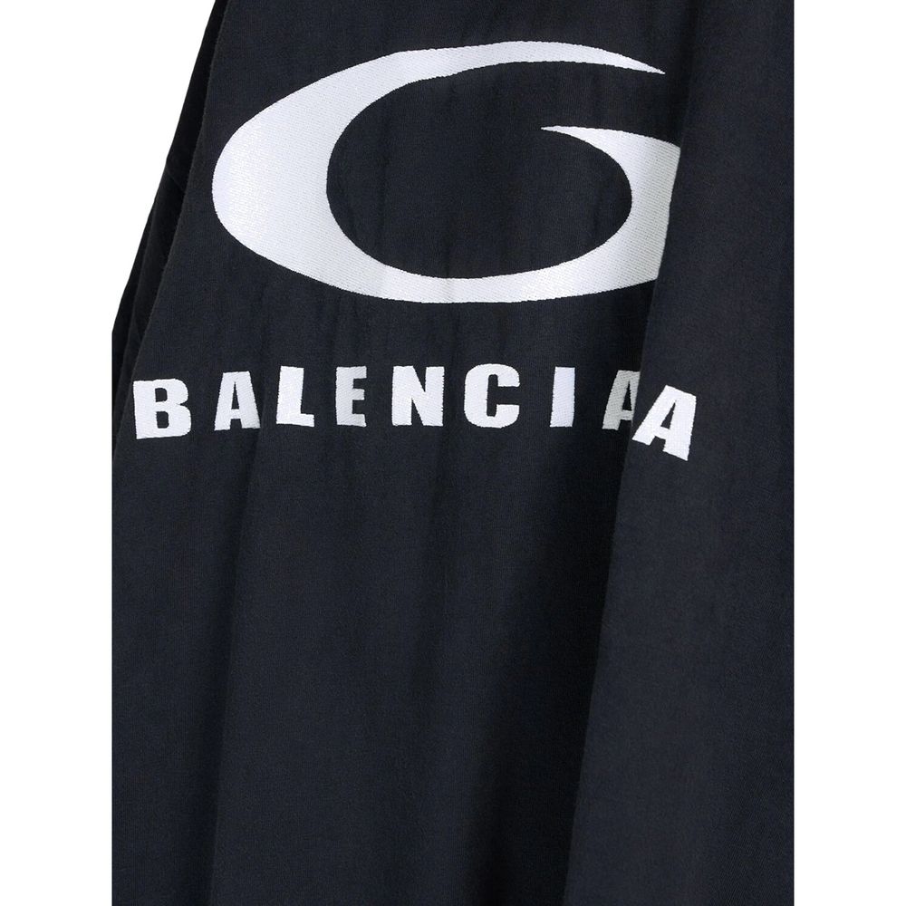 Balenciaga Black Cotton Casual Dress - Designer Couture Elegance