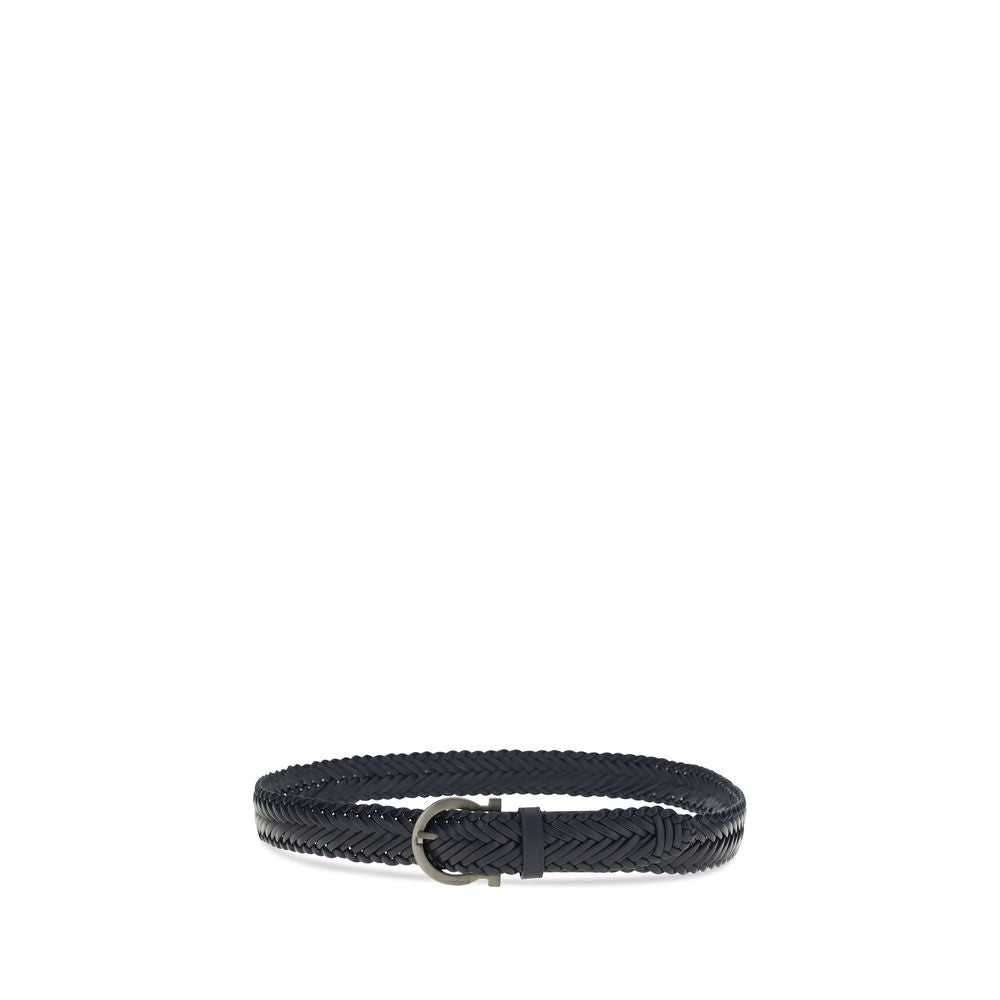 Ferragamo Blue Calf Leather Bos Taurus Belt