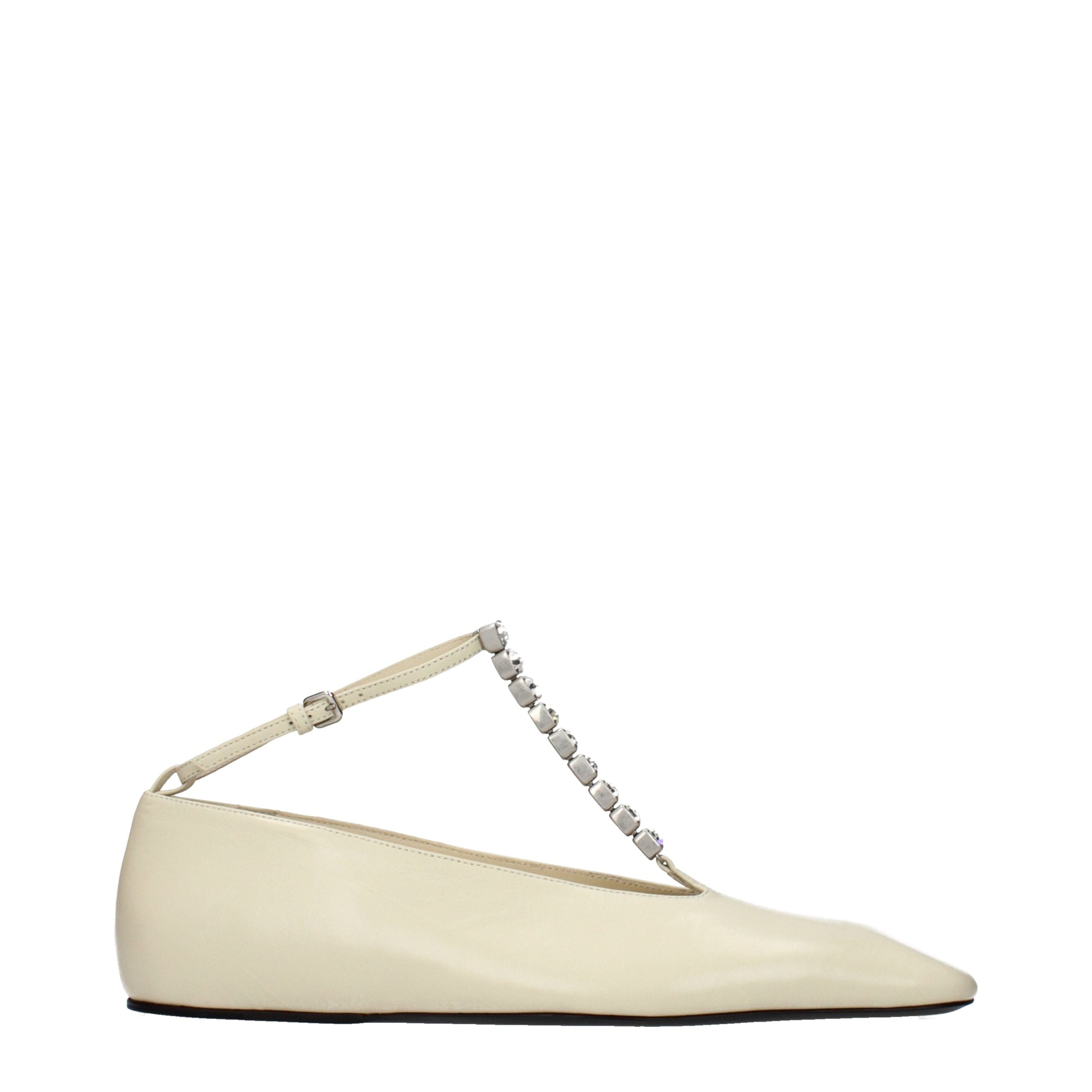 Elevate your style with Jil Sander Beige Leather Ballet Flats, where exquisite craftsmanship meets timeless elegance, perfect for any sophisticated occasion.