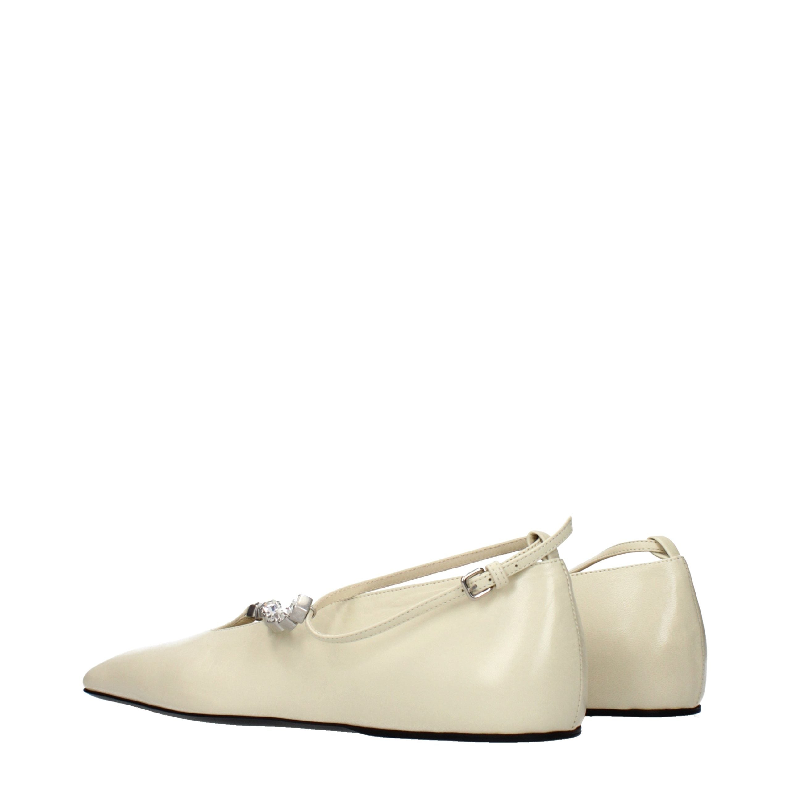 Elevate your style with Jil Sander Beige Leather Ballet Flats, where exquisite craftsmanship meets timeless elegance for a sophisticated allure in every step.