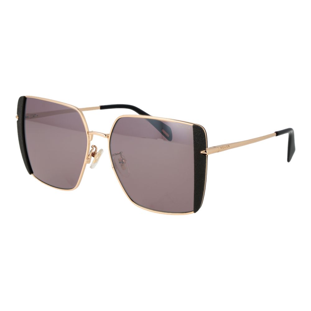 Elevate your style with Police Gold Metal Sunglasses, where luxurious gold frames meet chic rose mirrored lenses, embodying sophistication for the discerning individual.
