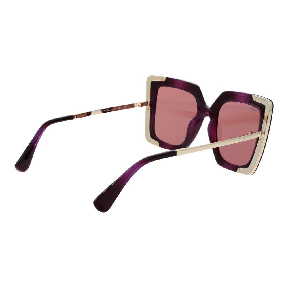 Elevate your style with Max Mara Purple Plastic Sunglasses, where exquisite craftsmanship meets timeless luxury, perfect for the discerning individual.