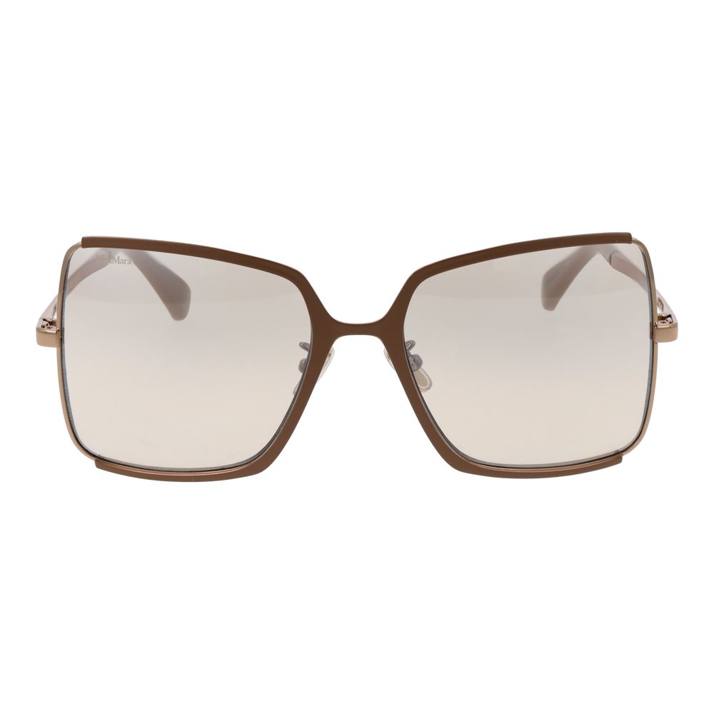Indulge in the elegance of Max Mara Brown Metal Sunglasses, where exquisite craftsmanship meets luxurious design, perfect for the discerning individual.