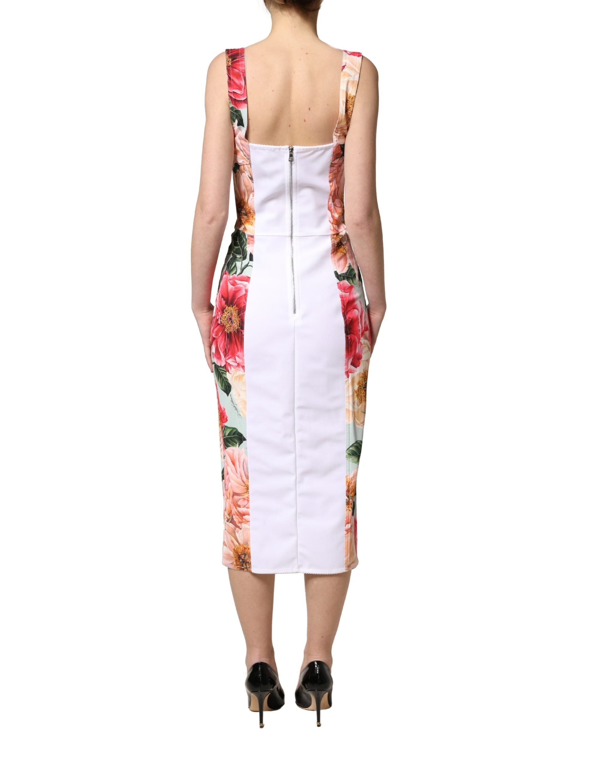 Dolce & Gabbana Floral Print Viscose Sheath Dress Couture