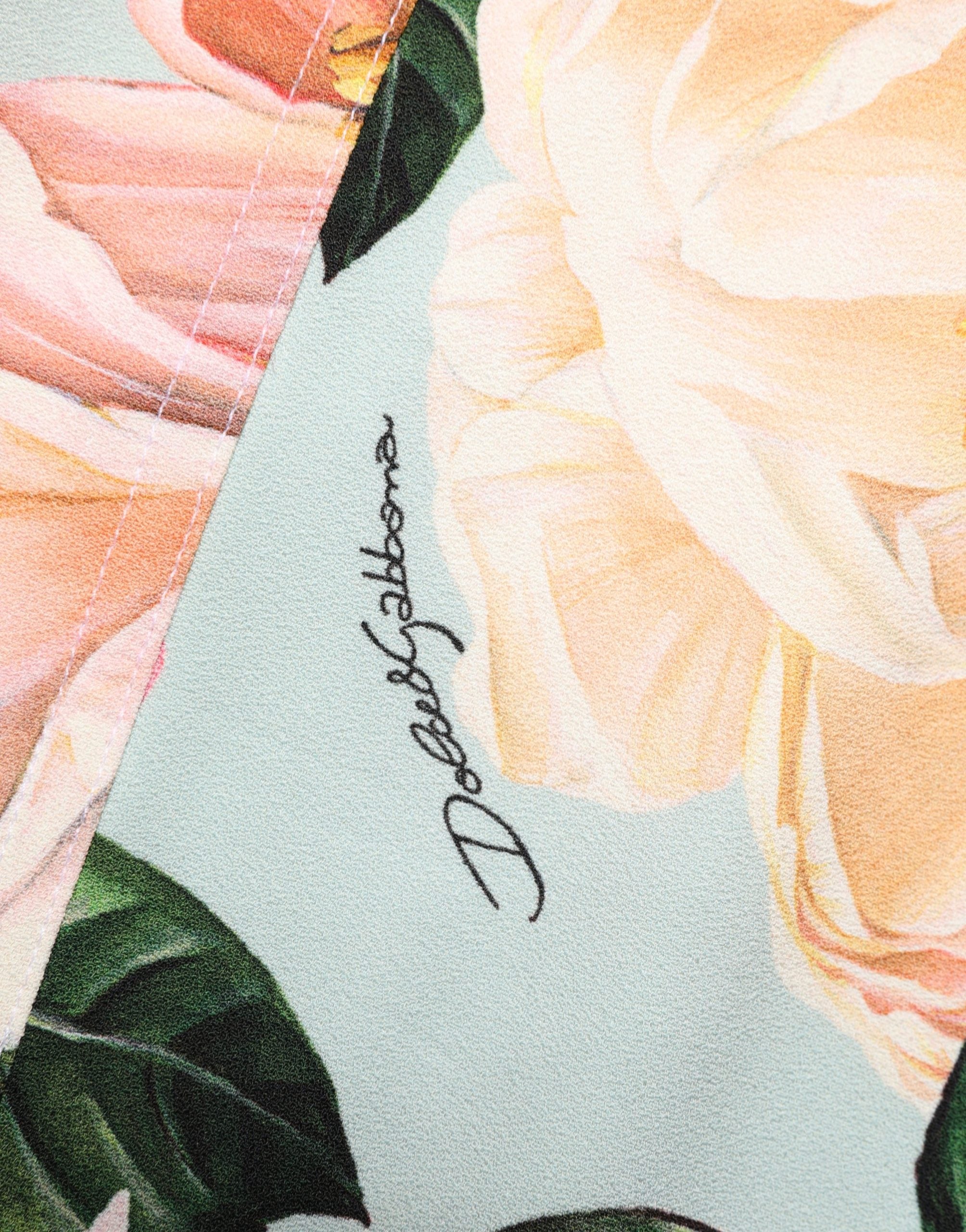Dolce & Gabbana Floral Print Viscose Sheath Dress Couture