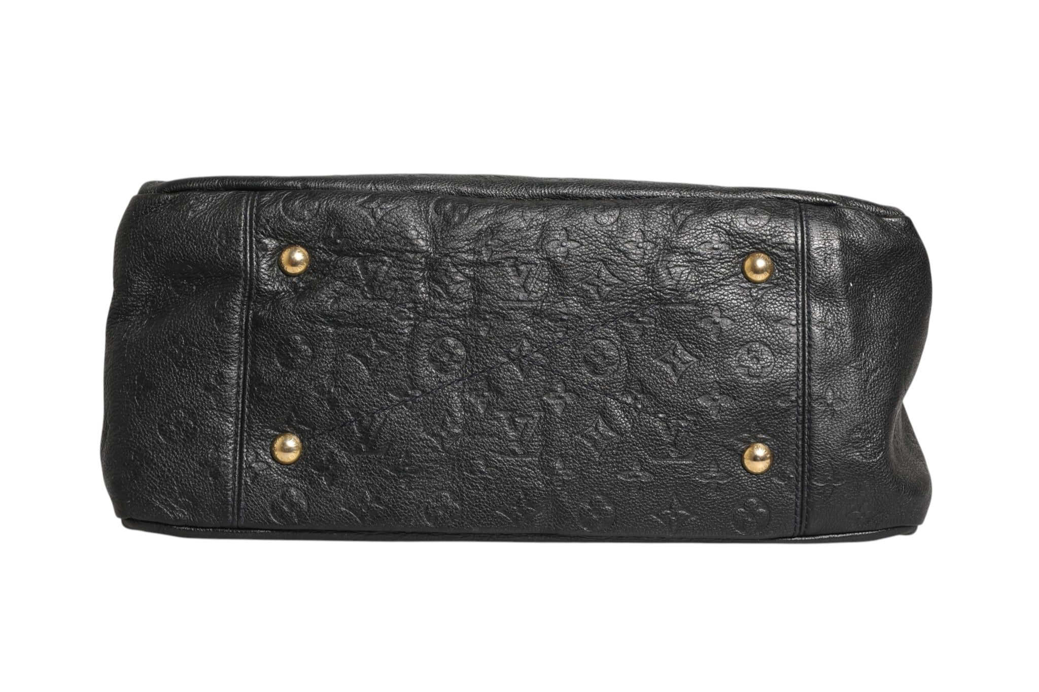 Indulge in the timeless elegance of the Louis Vuitton Black Monogram Empreinte Artsy MM Handbag, where exquisite craftsmanship meets refined luxury for the discerning connoisseur.