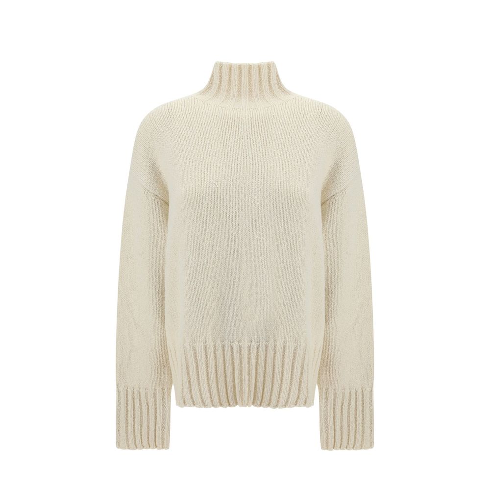 Experience the exquisite allure of the Jil Sander White Silk Sweatshirt, where luxurious silk and wool blend in timeless elegance, perfect for every sophisticated occasion.