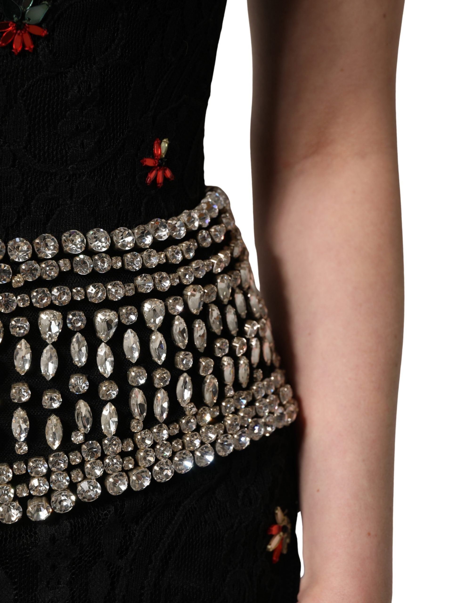 Dolce & Gabbana Black Sequin Embellished Sheath Mini Dress