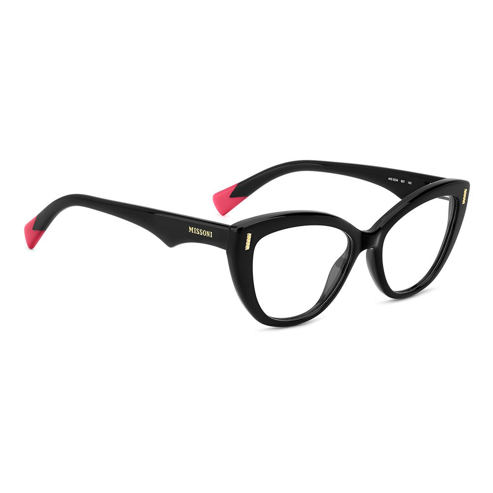 Elevate your style with Missoni Black Acetate Glasses, where exquisite craftsmanship meets timeless elegance, perfect for those who embody luxury and sophistication.
