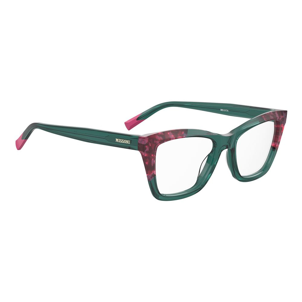 Discover the allure of Missoni's Turquoise Acetate Glasses, where exquisite craftsmanship meets timeless elegance, perfect for the discerning fashion connoisseur.