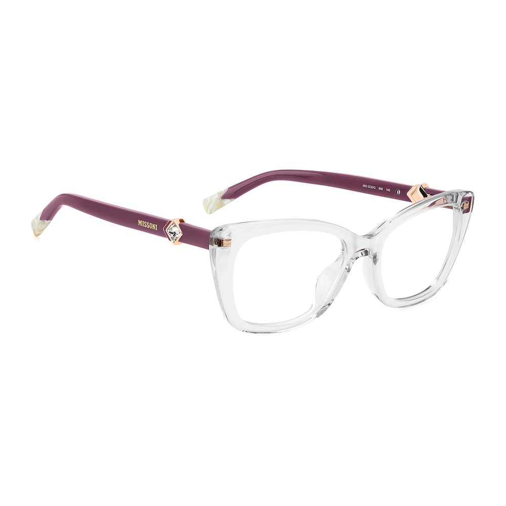 Elevate your style with Missoni Transparent Acetate Glasses, where exquisite craftsmanship meets timeless elegance, perfect for the discerning individual.