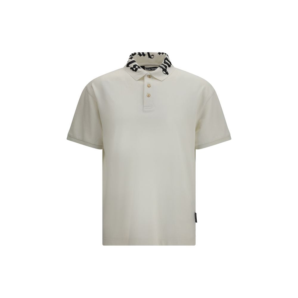 Elevate your style with the Palm Angels White Cotton Polo Shirt, a masterpiece of refined craftsmanship and modern elegance, perfect for discerning tastes.