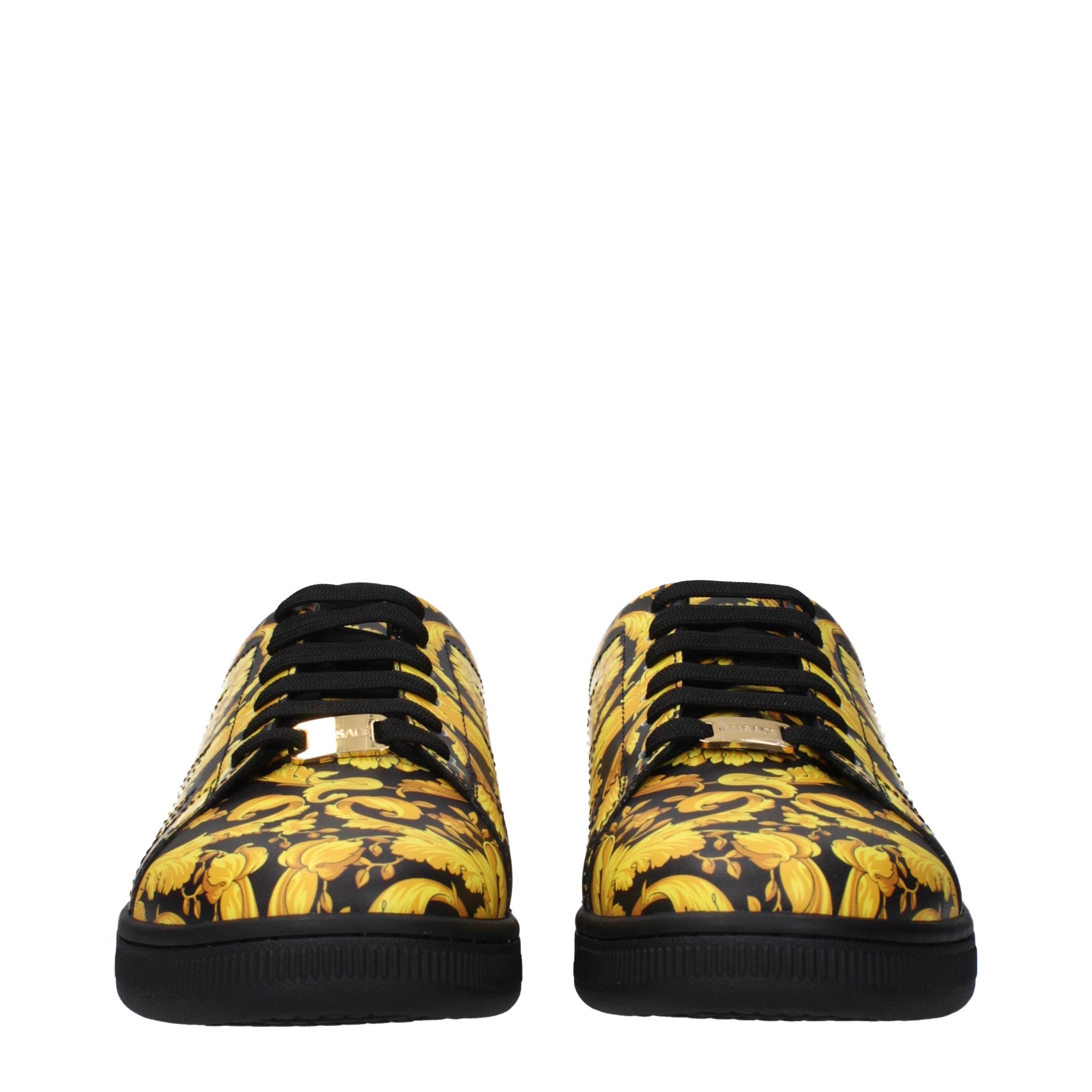 Versace Black Leather Chunky Sneakers