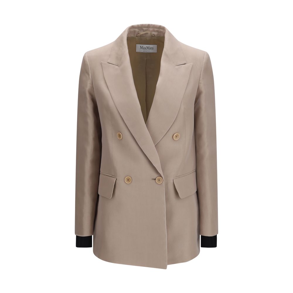Elevate your wardrobe with the Max Mara Feltro Silk Blazer, a masterpiece in 100% silk that embodies refined elegance and timeless sophistication for discerning individuals.