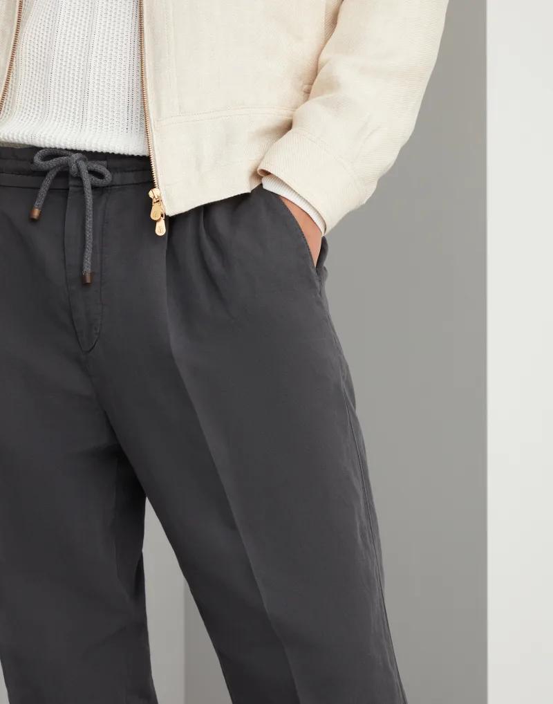 Brunello Cucinelli Gray Linen Casual Pants