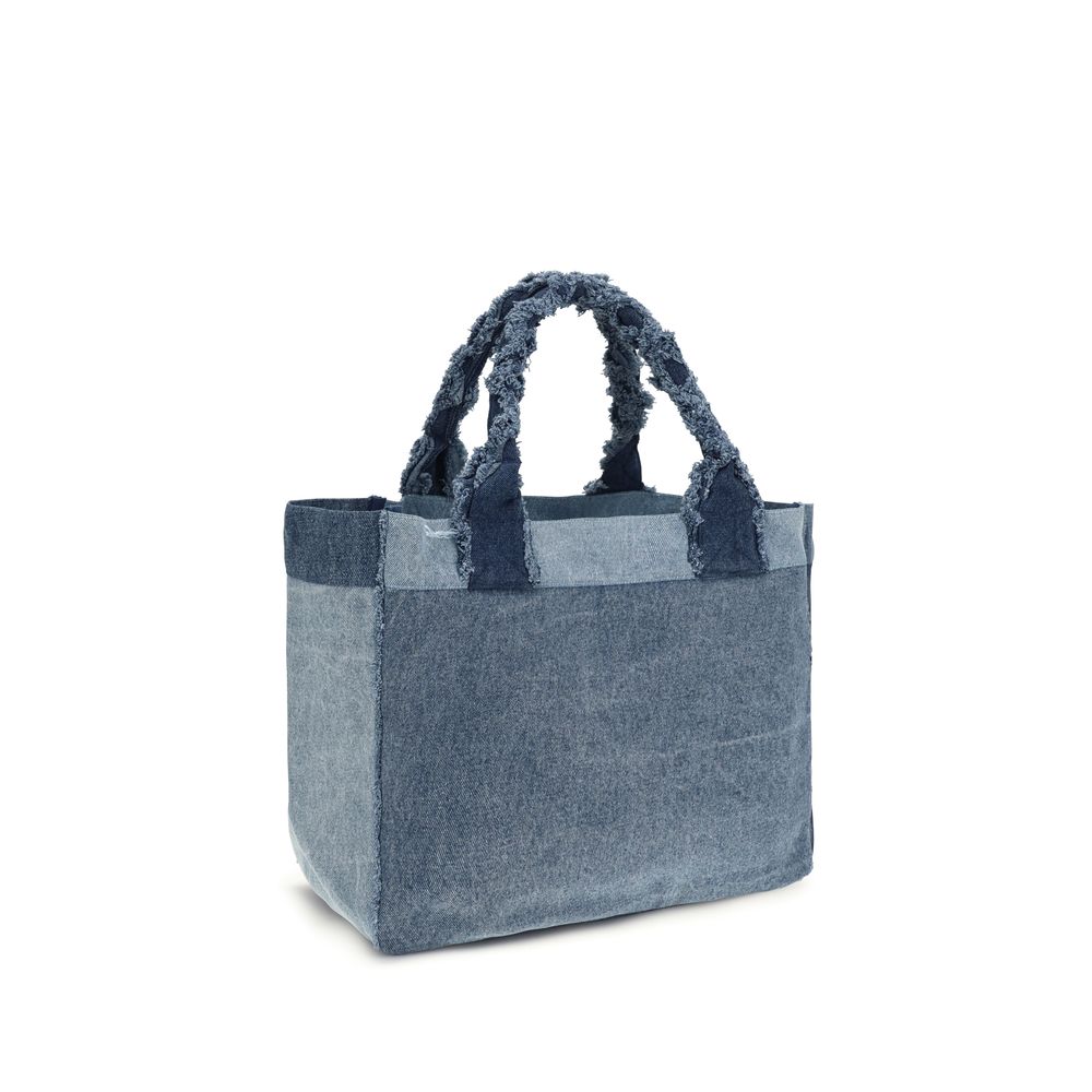 Ganni Blue Cotton Shoulder Bag - Effortless Luxury Redefined