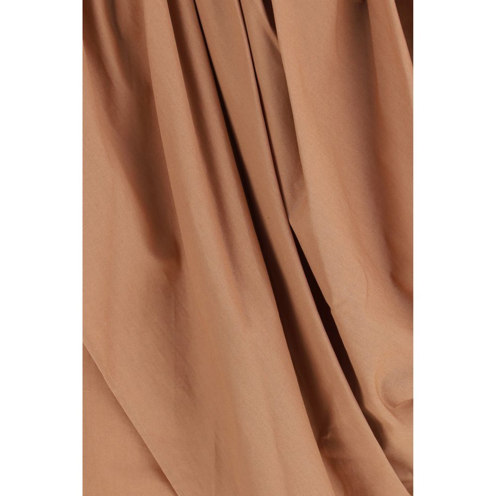 Chloé Beige Cotton Midi Skirt - Exquisite Couture Elegance