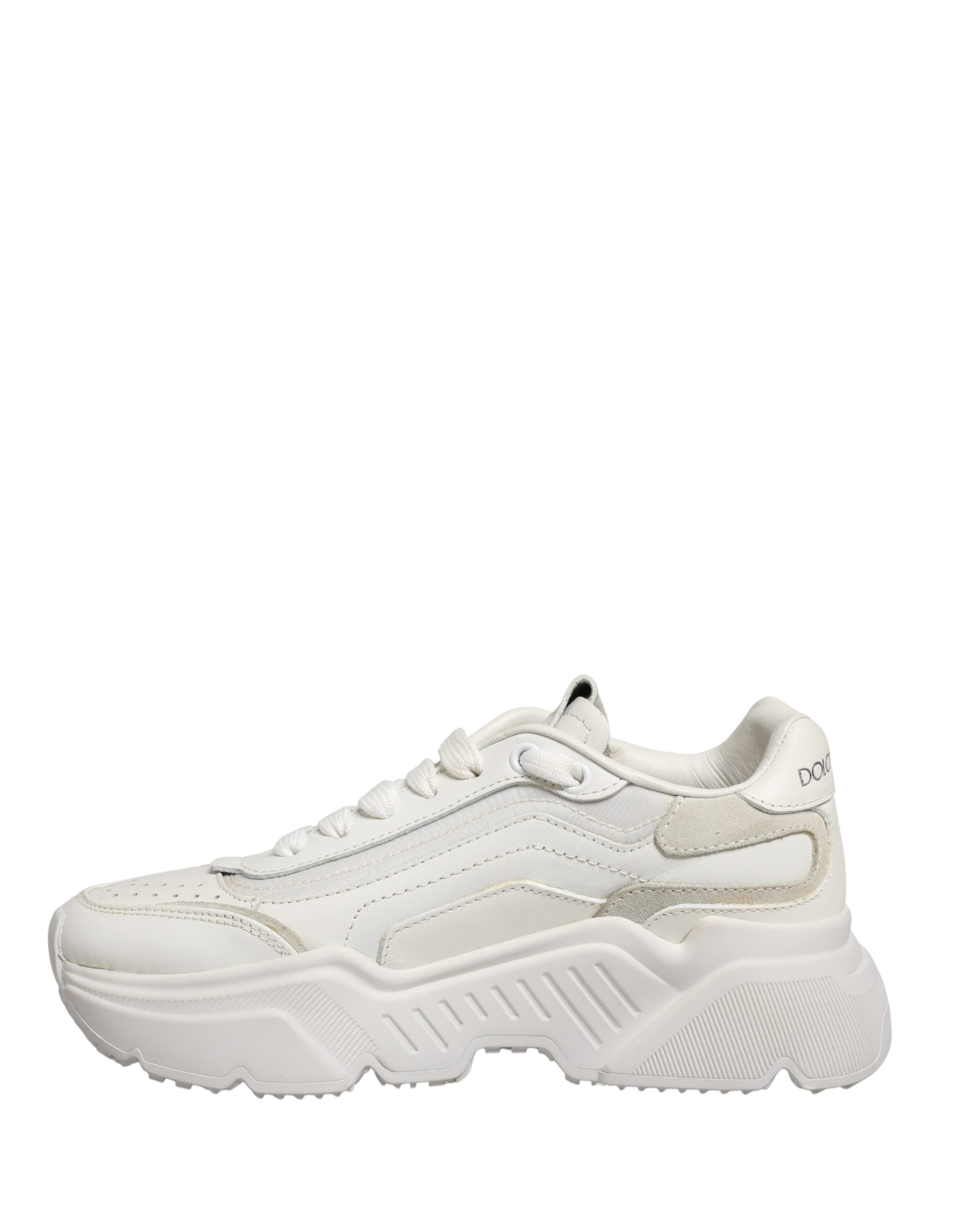 Dolce & Gabbana White Leather Daymaster Low Top Sneakers Shoes