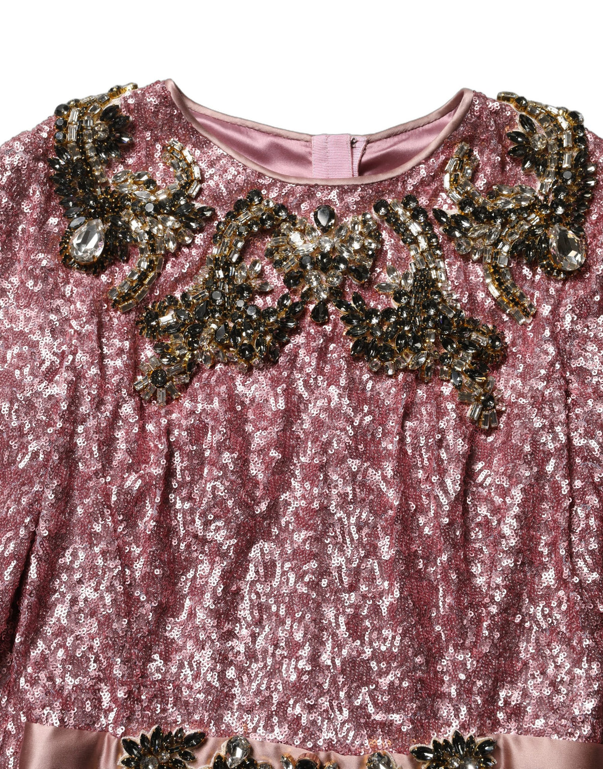 Dolce & Gabbana Pink Sequined Evening Gown - Italian Luxury