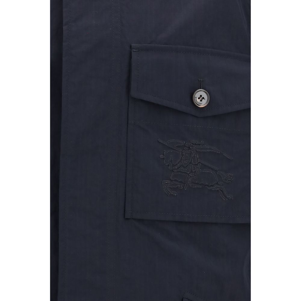 Burberry Blue Polyamide Coat - Luxurious Designer Outerwear