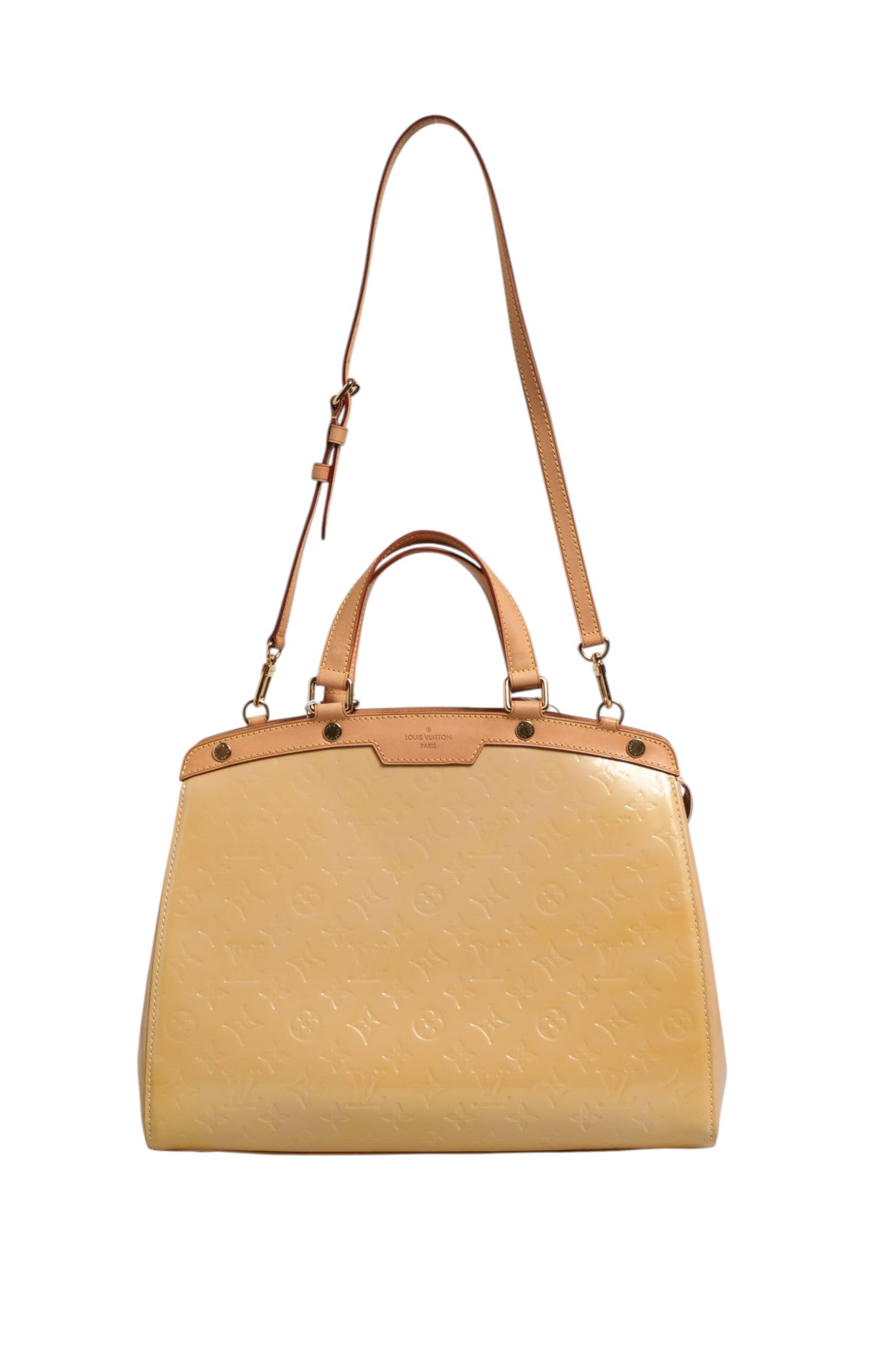 Indulge in the timeless elegance of the Louis Vuitton Monogram Vernis Brea MM, a masterpiece of exquisite craftsmanship that elevates your style and sophistication.
