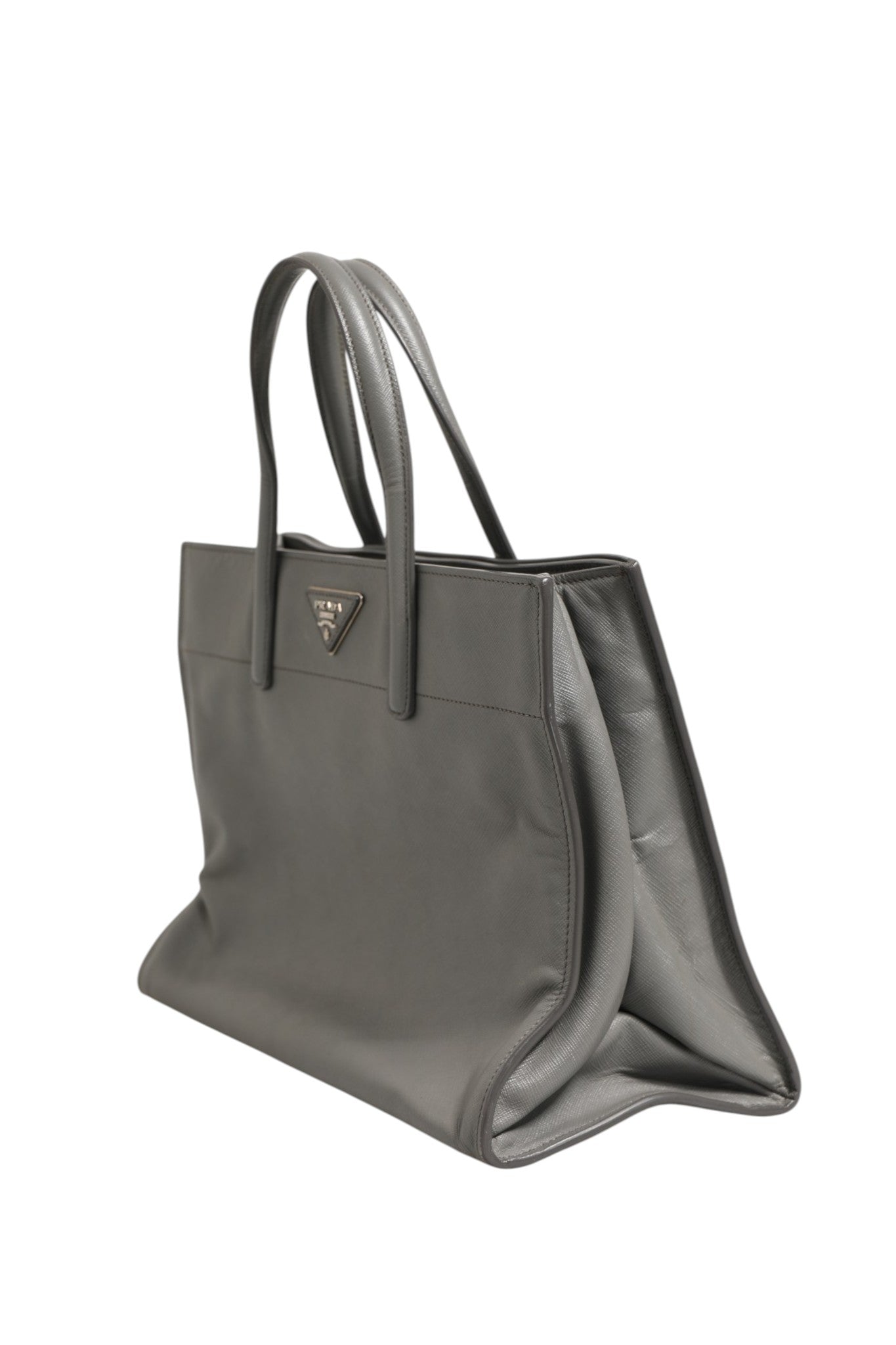 Prada Gray Saffiano Leather Tote