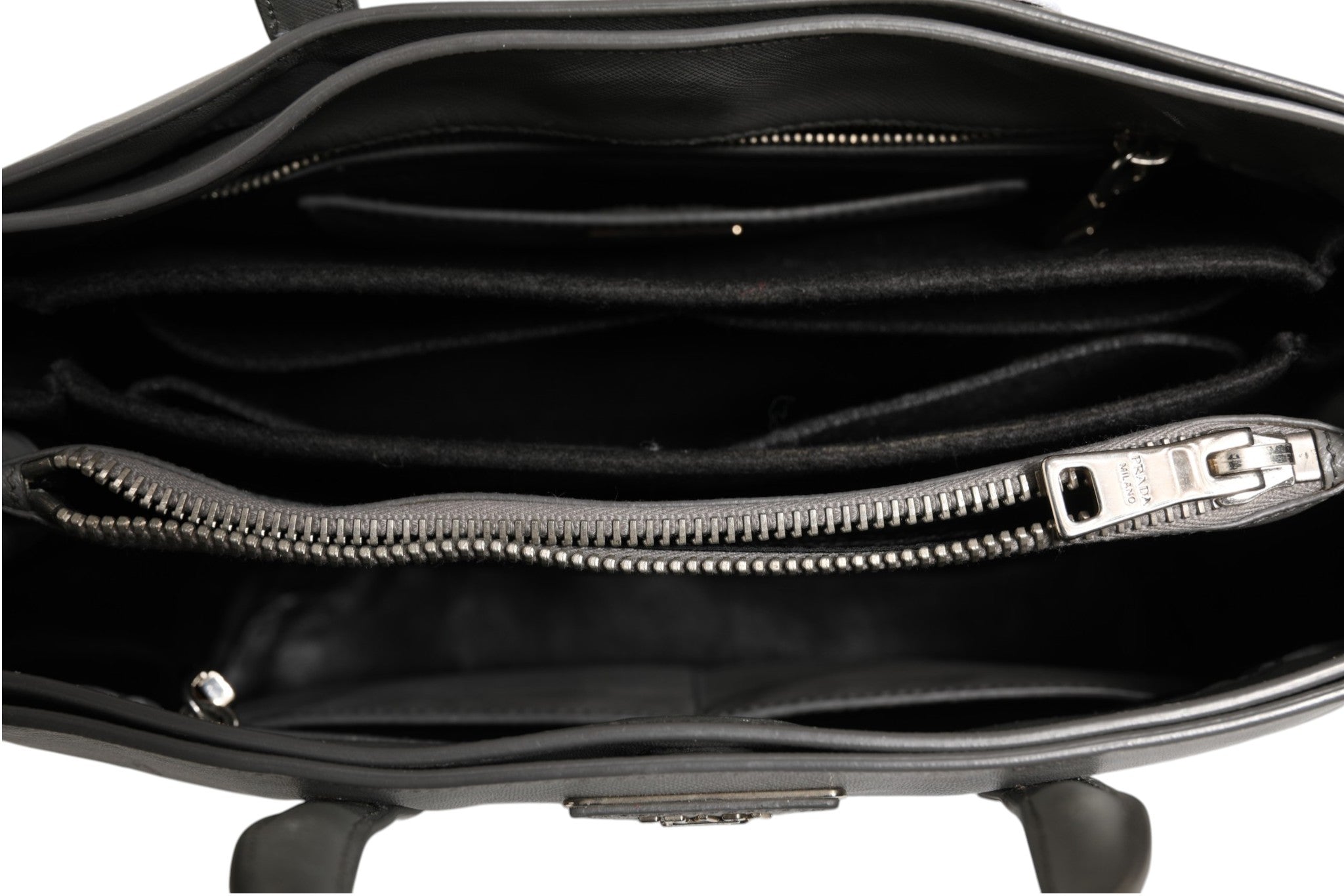 Prada Gray Saffiano Leather Tote