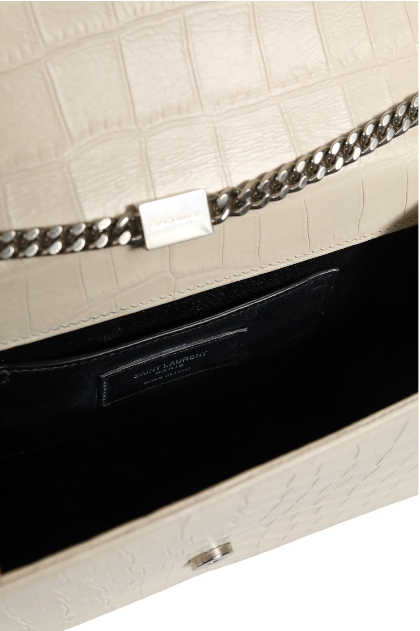 Saint Laurent Kate Tassel Small Croc-Embossed Leather