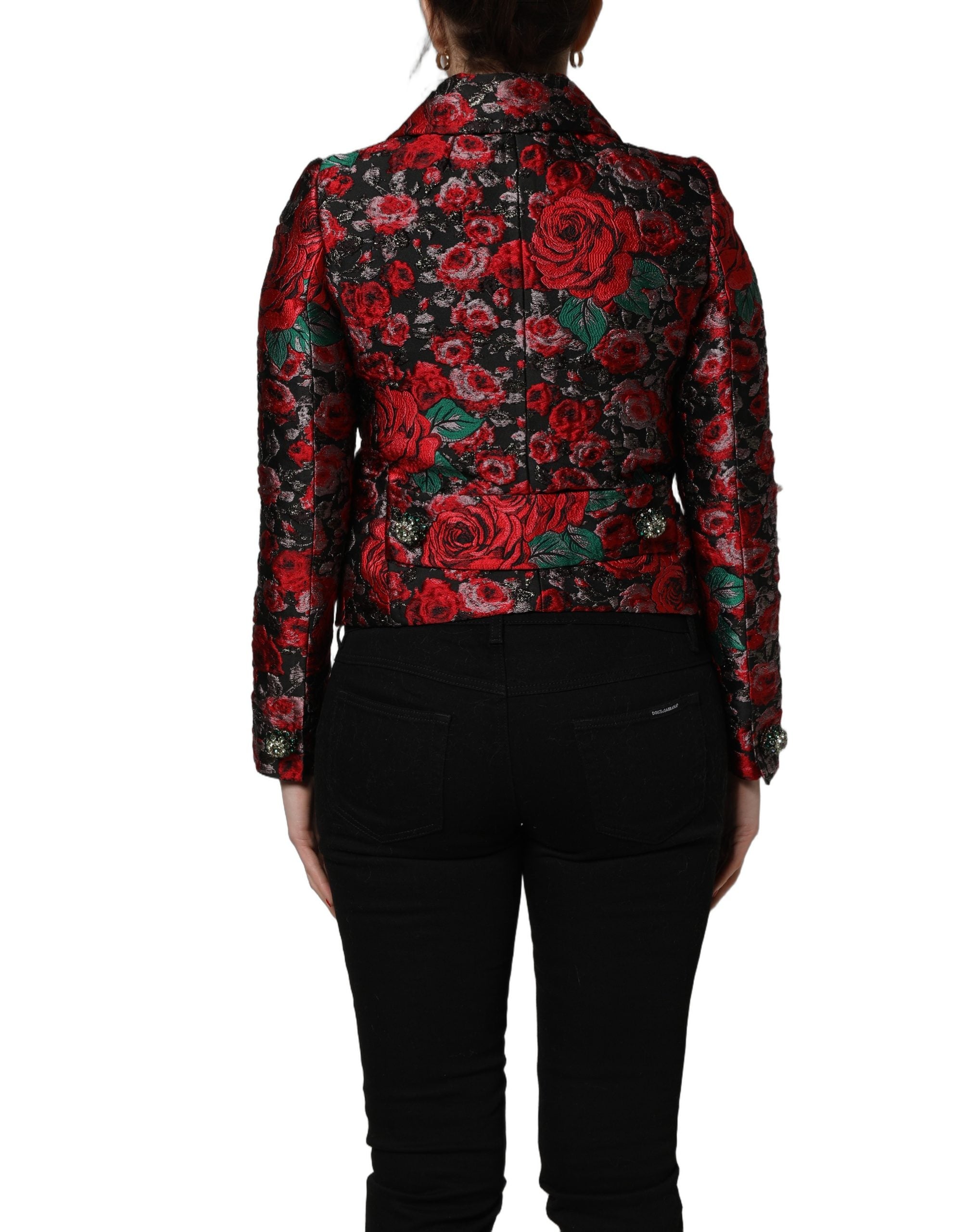 Elevate your wardrobe with the Dolce & Gabbana Multicolor Floral Brocade Button Blazer Jacket, a masterpiece of Italian craftsmanship that exudes luxury and sophistication.