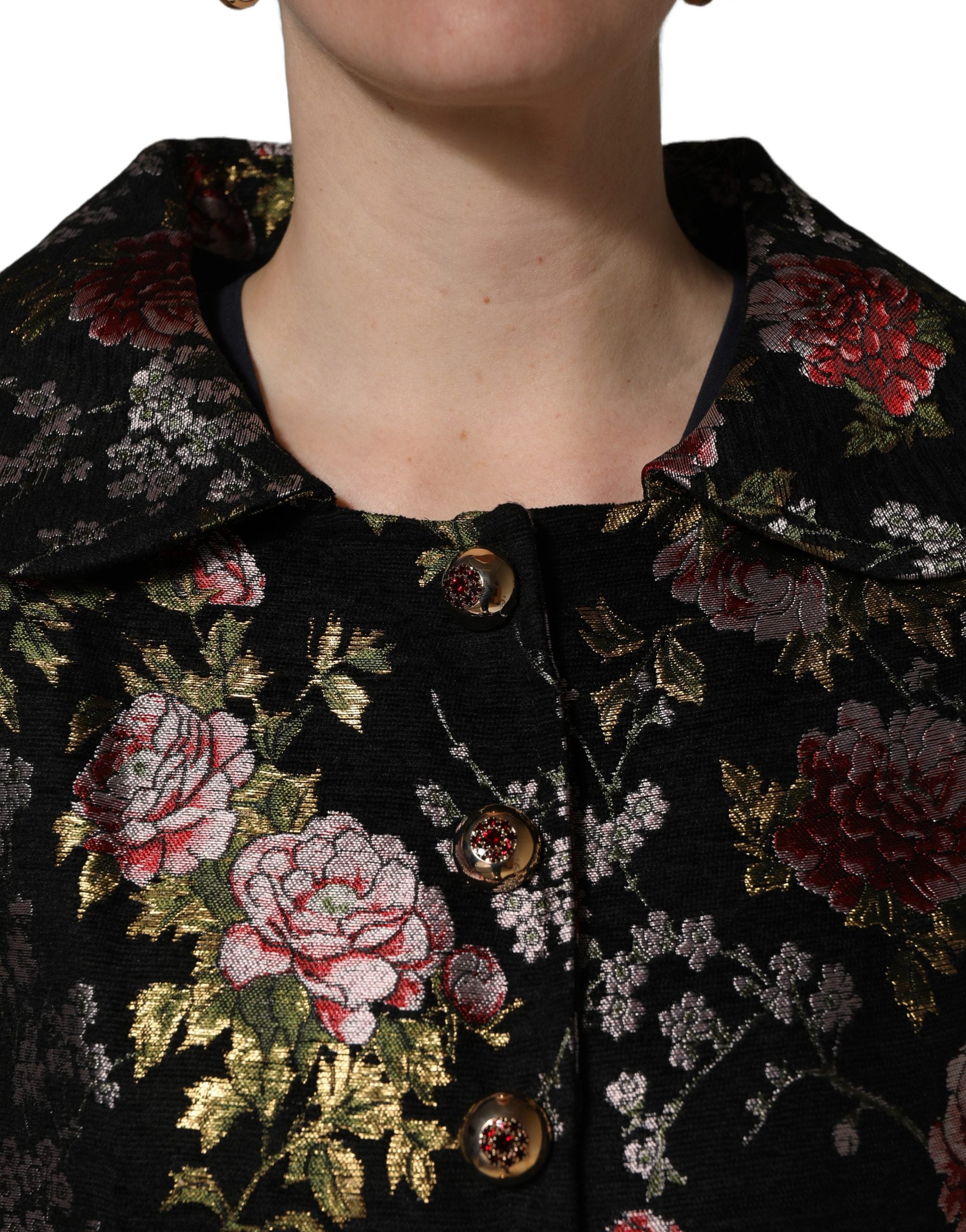Elevate your wardrobe with the Dolce & Gabbana Multicolor Floral Brocade Blazer, a masterpiece of Italian craftsmanship, blending luxury and artistry for the discerning individual.