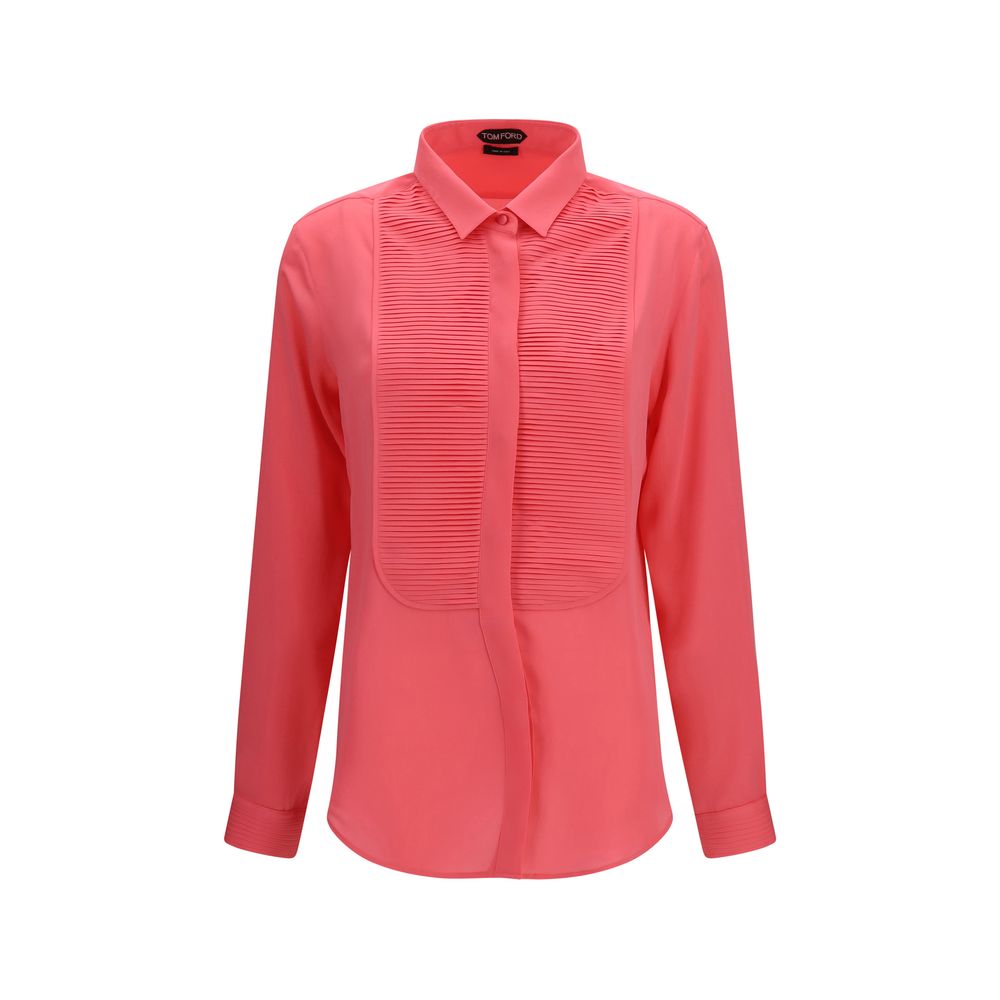 Indulge in the Tom Ford Multicolor Silk Dress Shirt, crafted from luxurious silk georgette, epitomizing timeless elegance and sophistication for discerning tastes.