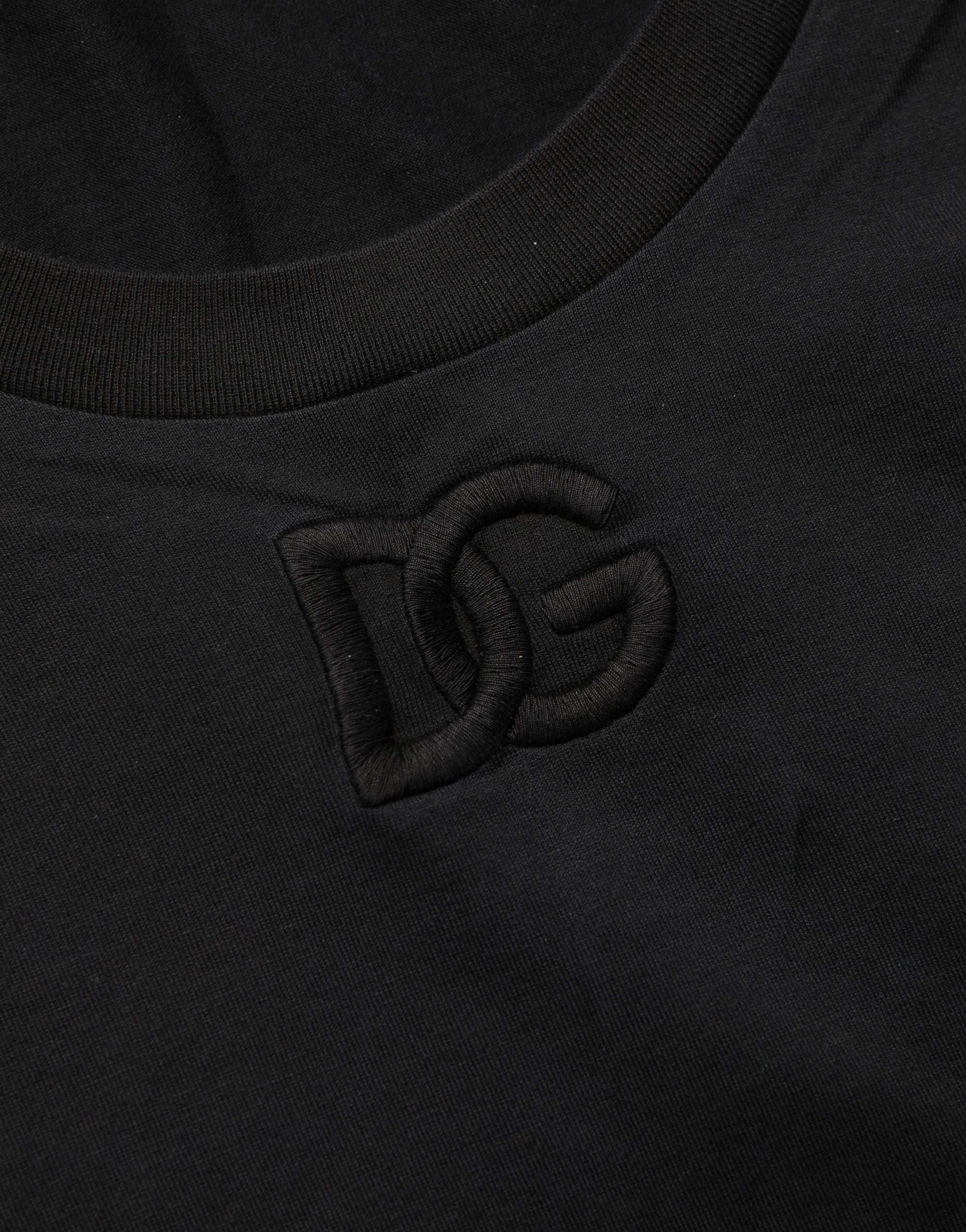 Dolce & Gabbana Black Cotton Short-Sleeve T-shirt - Artisanal Luxury