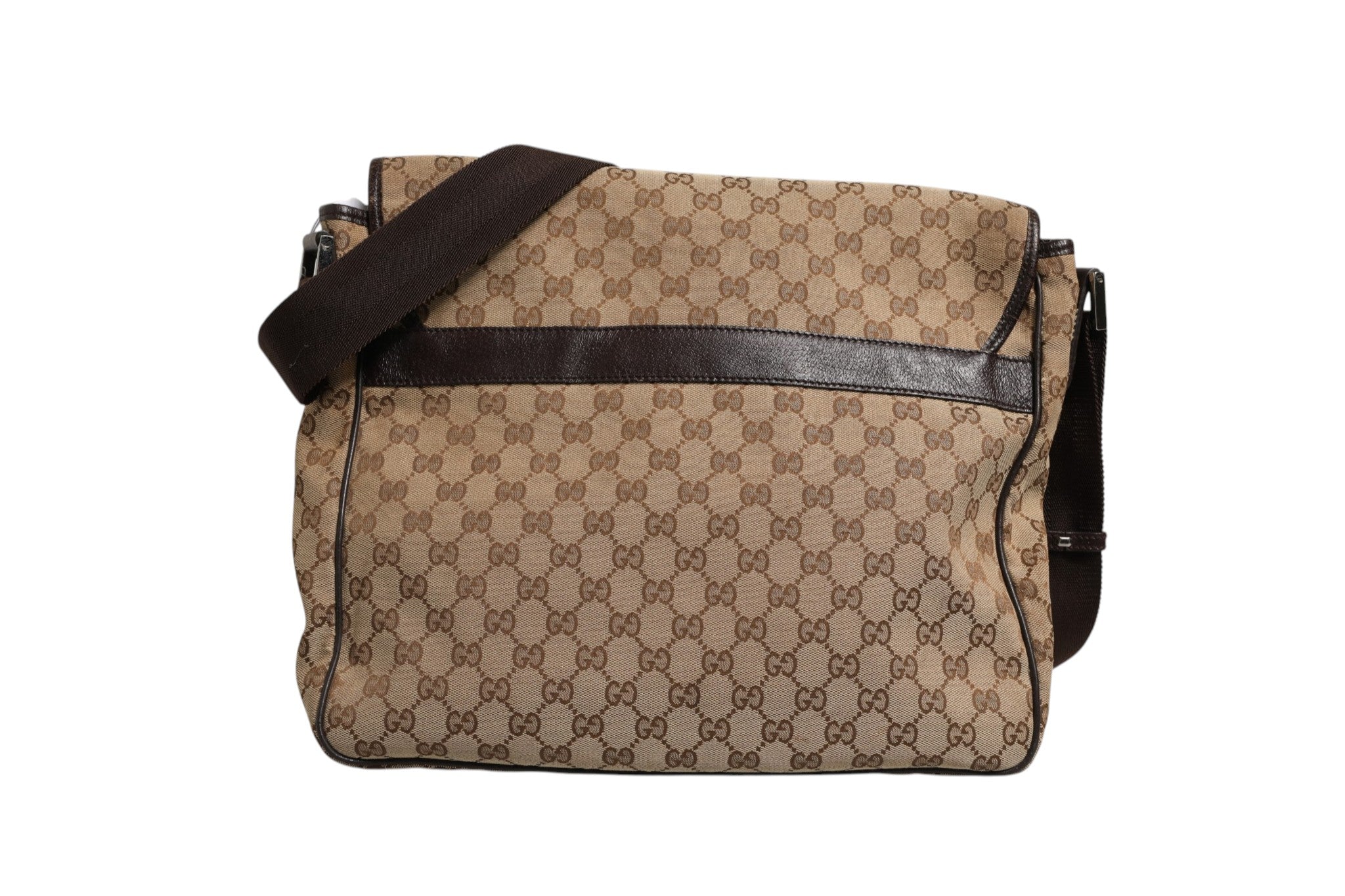 Gucci GG Canvas Flap Messenger Bag - Artisanal Luxury Accessory