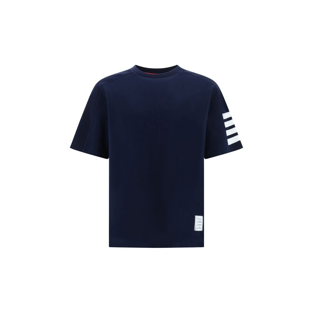 Elevate your wardrobe with the Thom Browne Blue Cotton T-Shirt, a luxurious blend of comfort and sophistication, perfect for those who embody refined elegance.