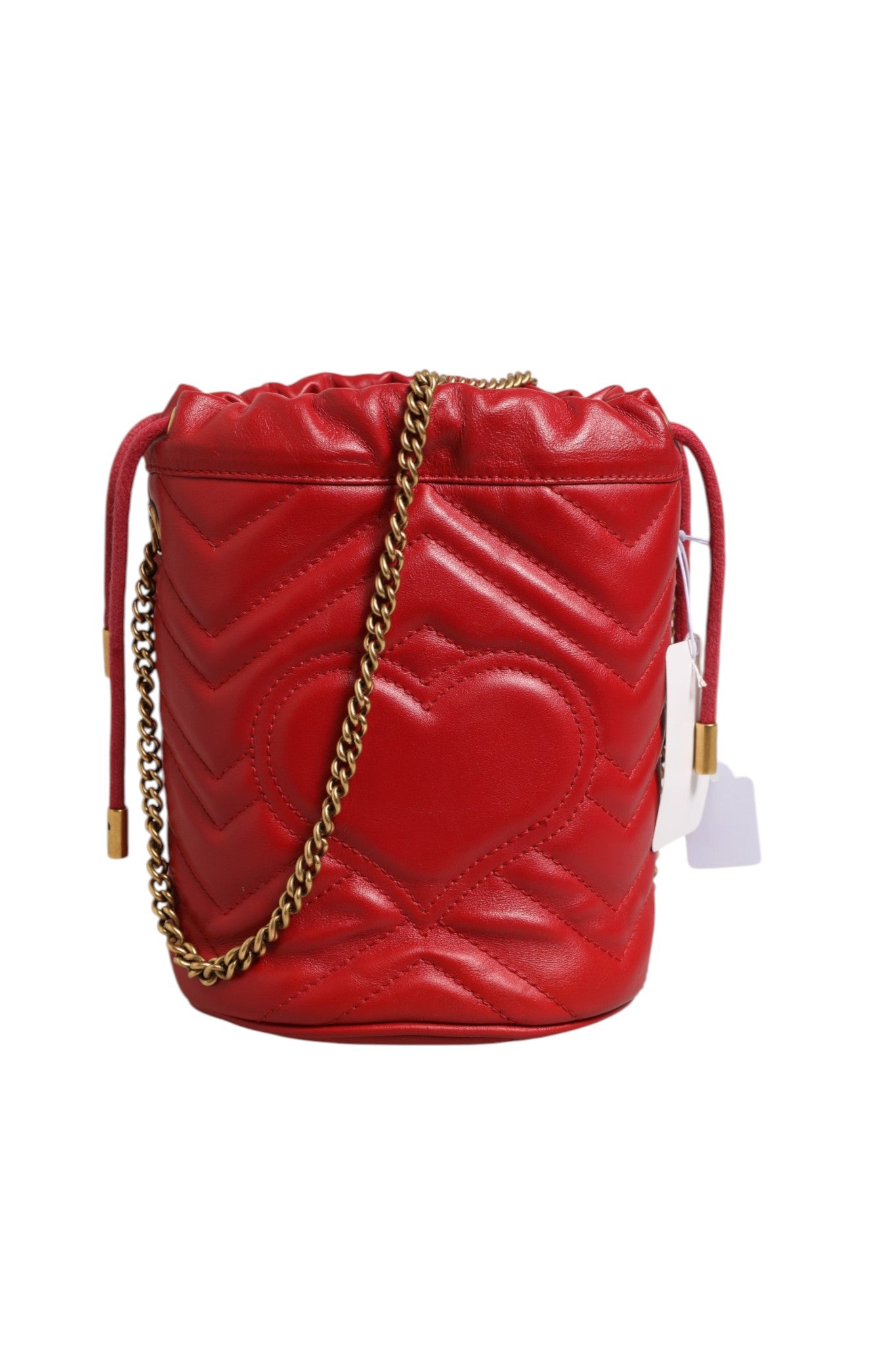 Gucci GG Marmont Bucket Bag - Artisanal Luxury Red Calfskin