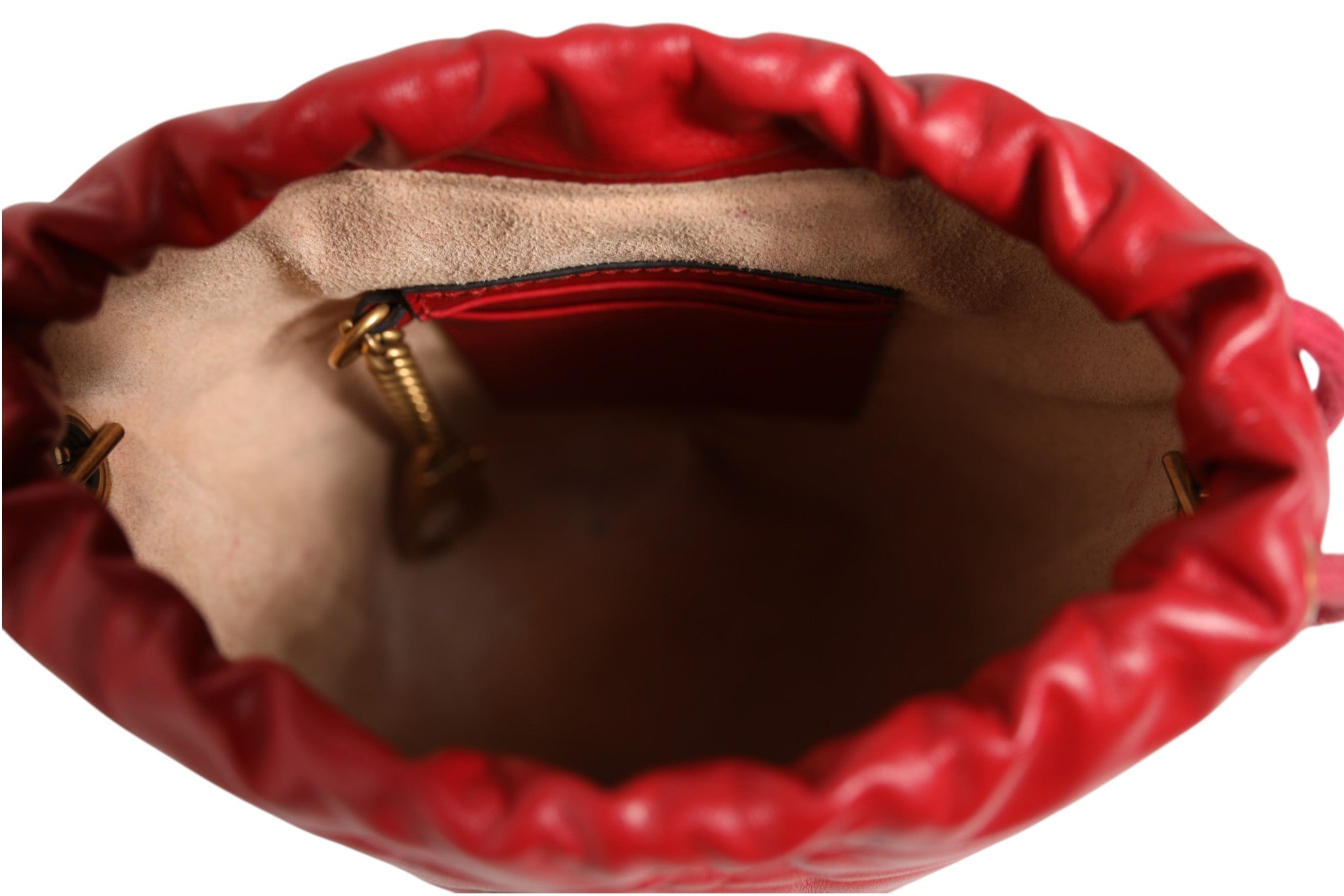 Gucci GG Marmont Bucket Bag - Artisanal Red Calfskin Luxury