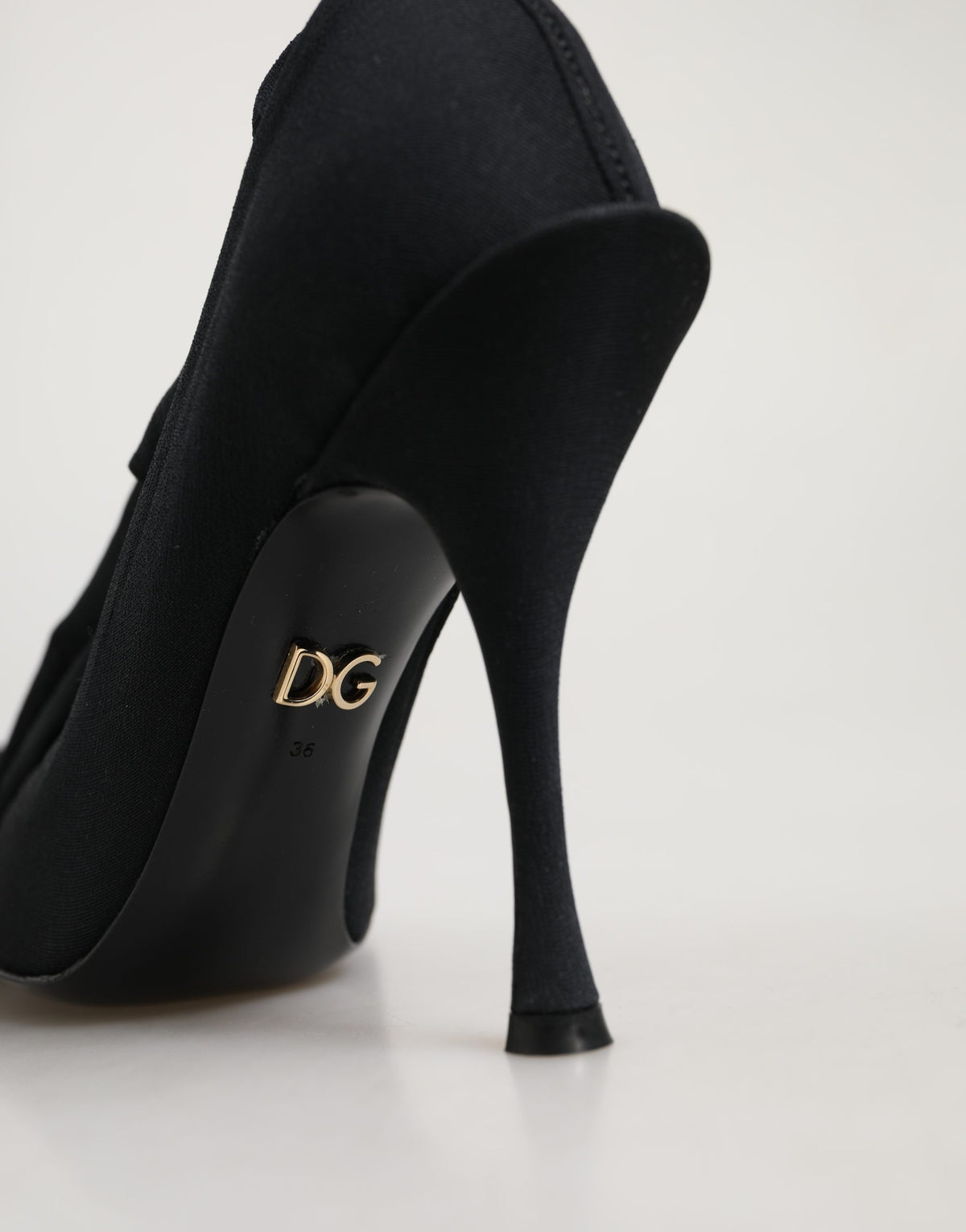 Dolce & Gabbana Black Stretch Socks Knee High Boots - Luxury Elegance