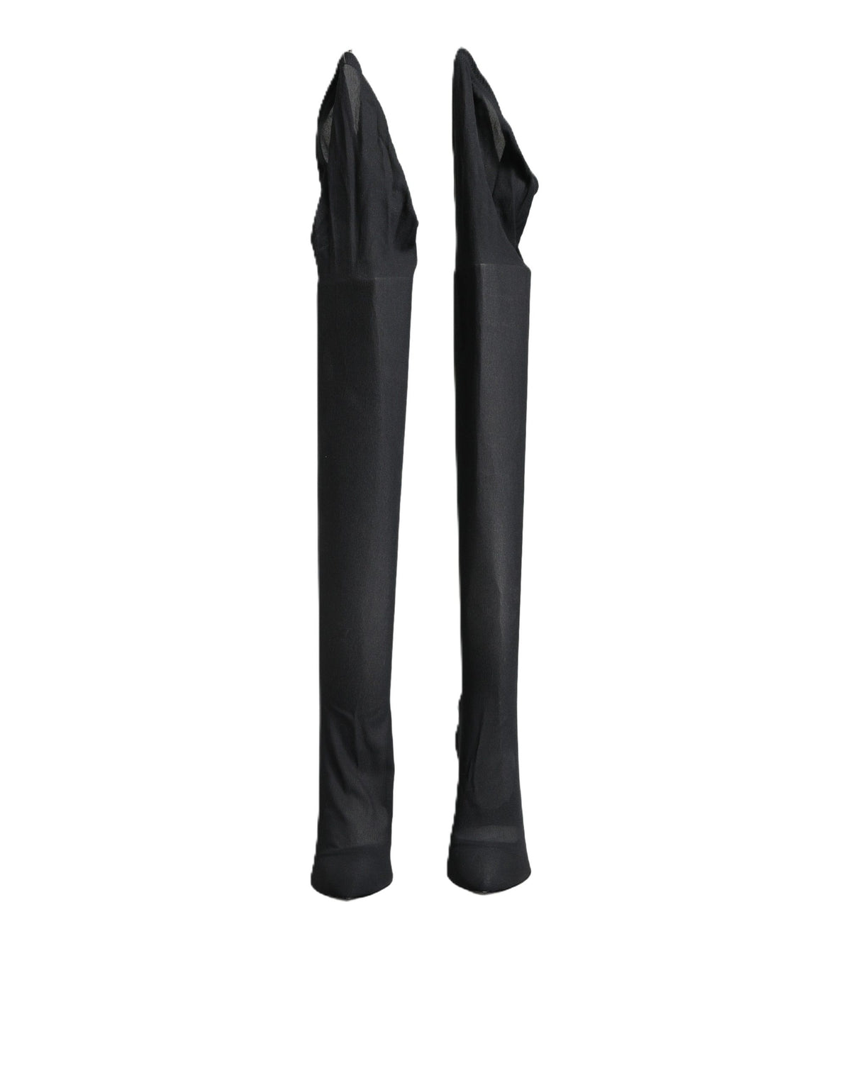 Dolce & Gabbana Black Stretch Socks Knee High Boots - Luxury Elegance