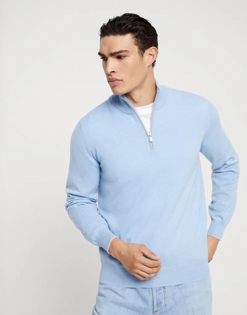 Brunello Cucinelli Turquoise Cashmere Sweater