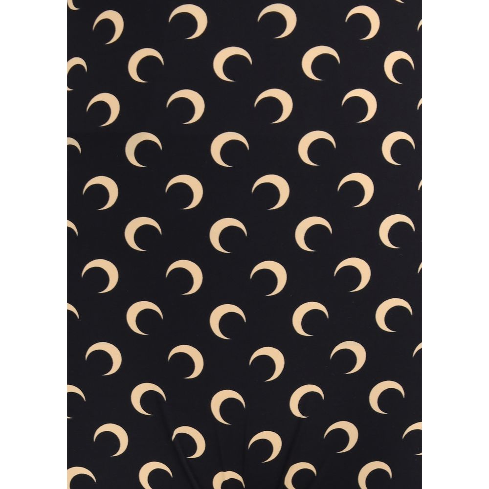Elevate your elegance with the Marine Serre Brown Polyamide Jumpsuit, a luxurious blend of 88% polyamide and 12% elastane, showcasing an iconic all-over Moon print for timeless sophistication.