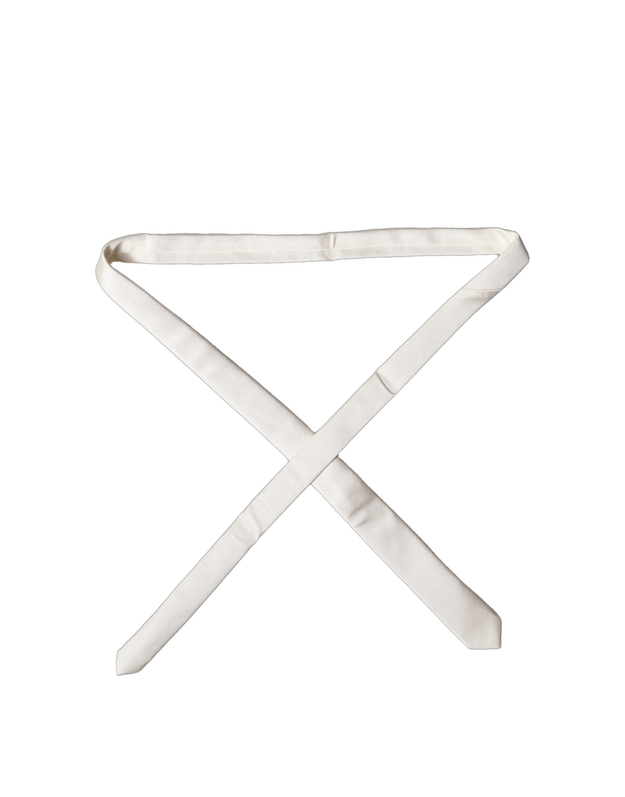 Dolce & Gabbana Off White Silk Necktie - Timeless Luxury