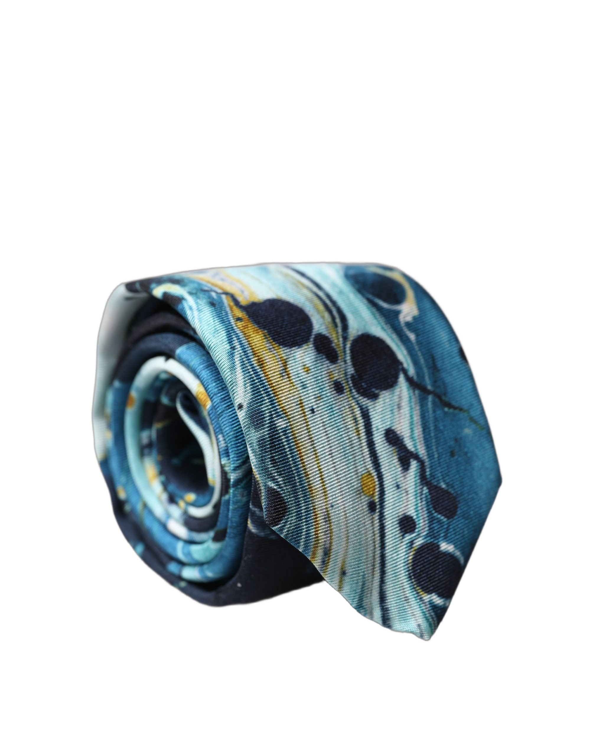 Dolce & Gabbana Multicolor Abstract Silk Necktie - Couture Elegance